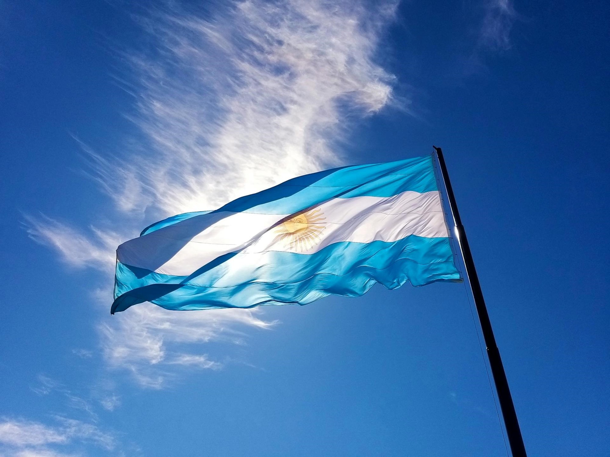 una imagen de la bandera Argentina